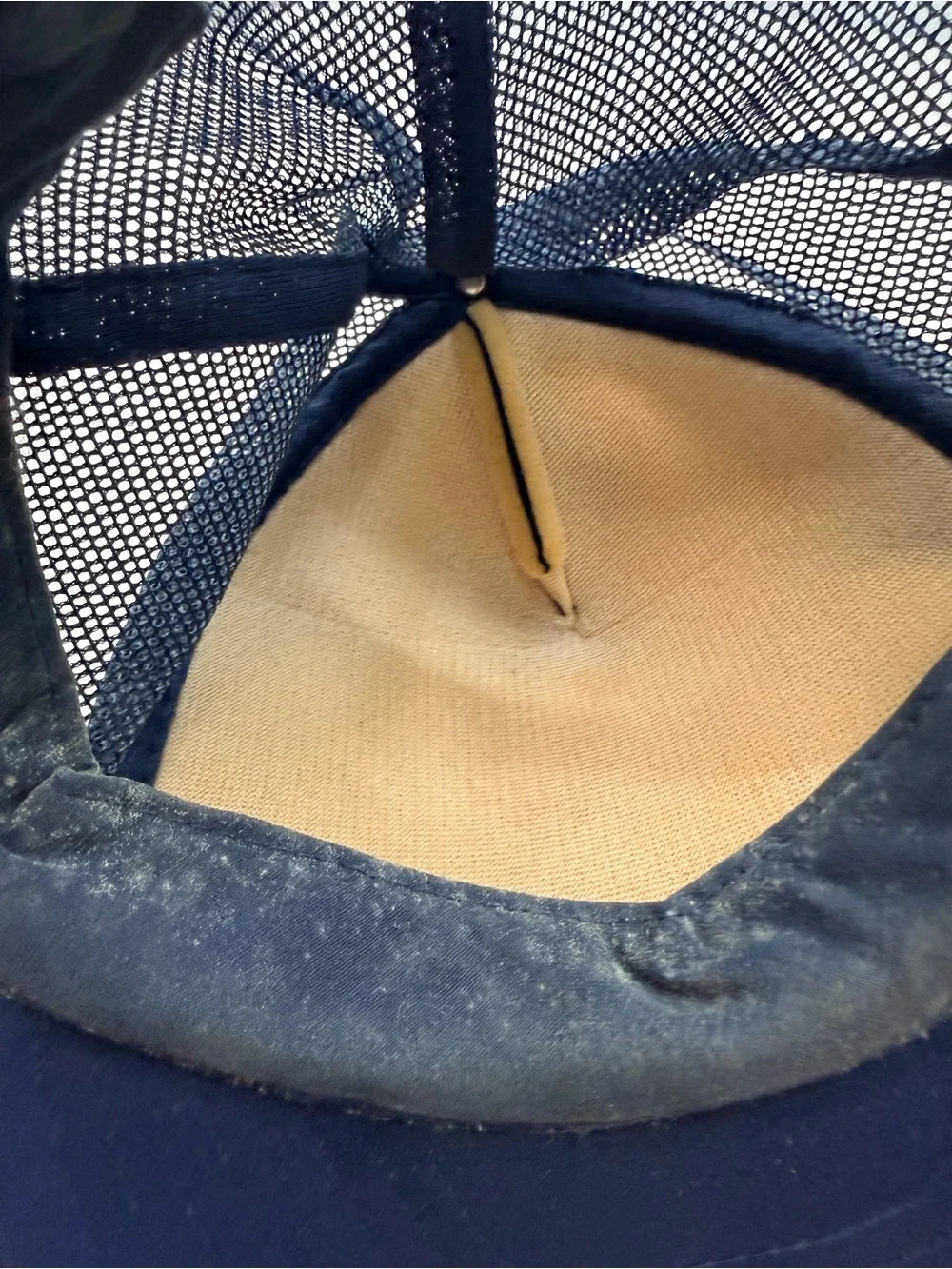 Vintage Navy and Tan Mesh Baseball Cap
